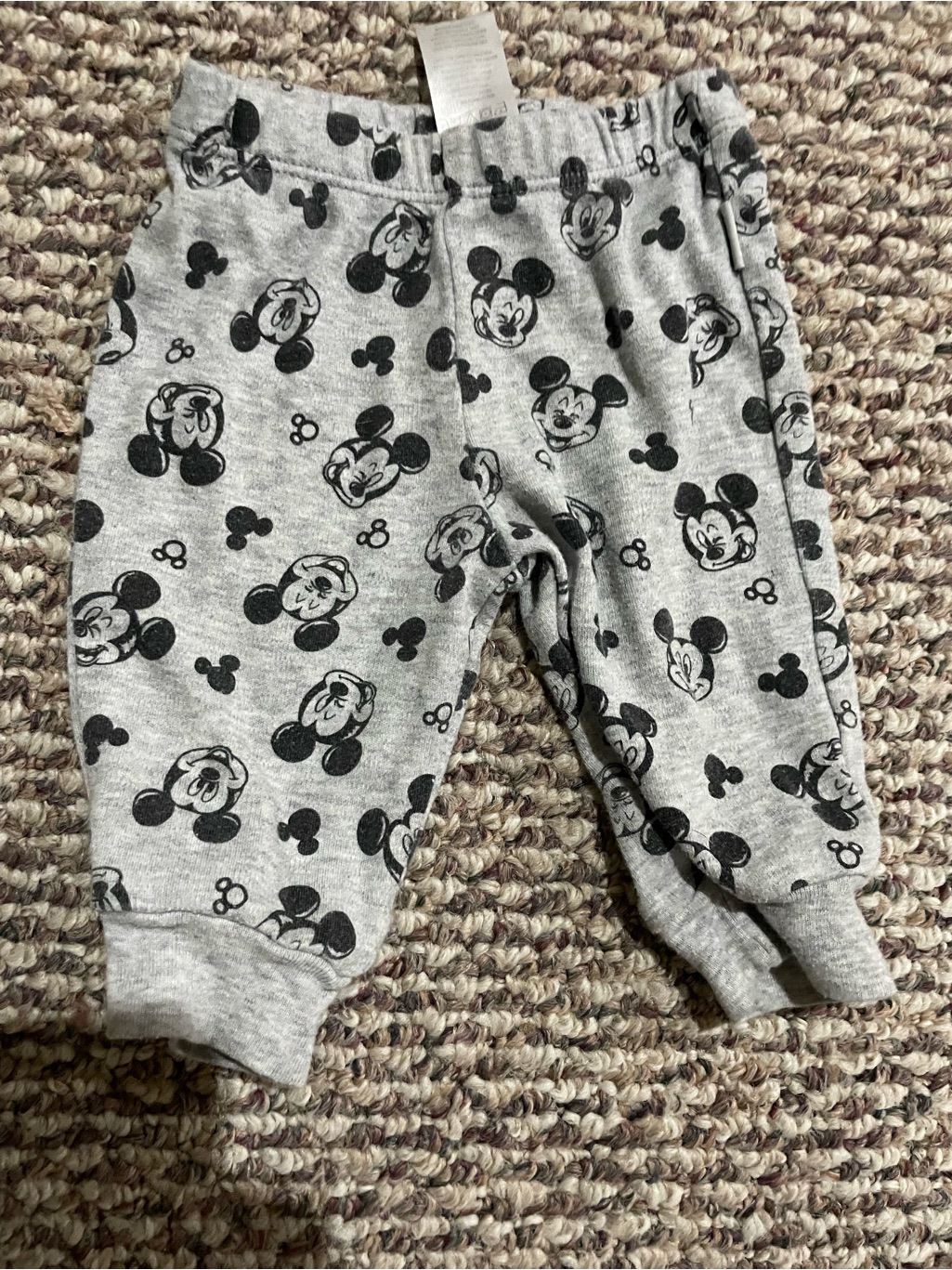 Disney Gray Baby Joggers With Black Mickey Faces
